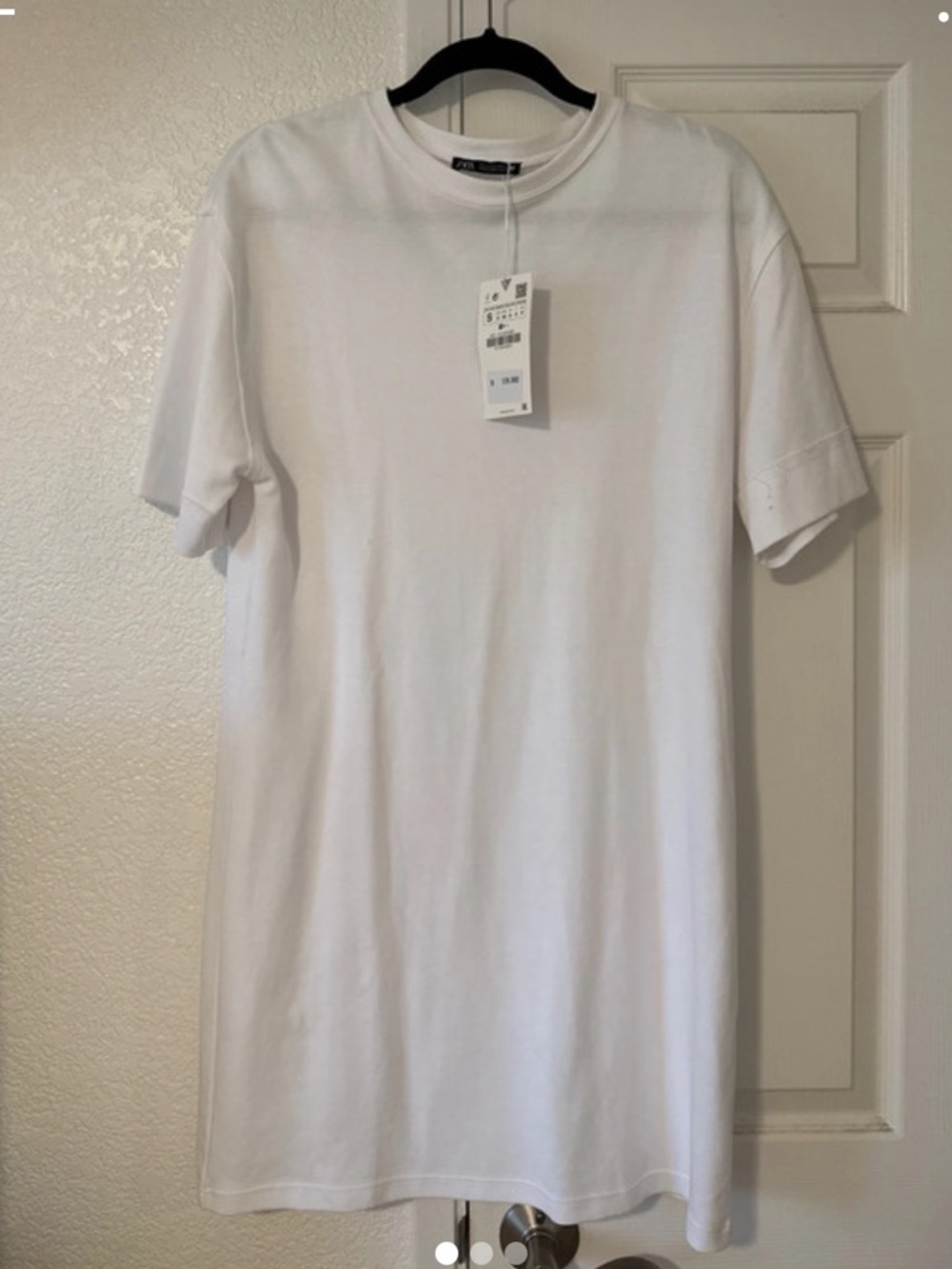 NWT ZARA White Crew Neck T-Shirt dress